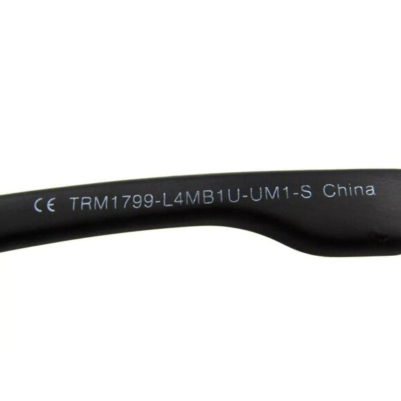 True Religion TRM1799 Unisex Flat Top Shield Black Sunglasses Blue Mirrored #G58 - Picture 5 of 6